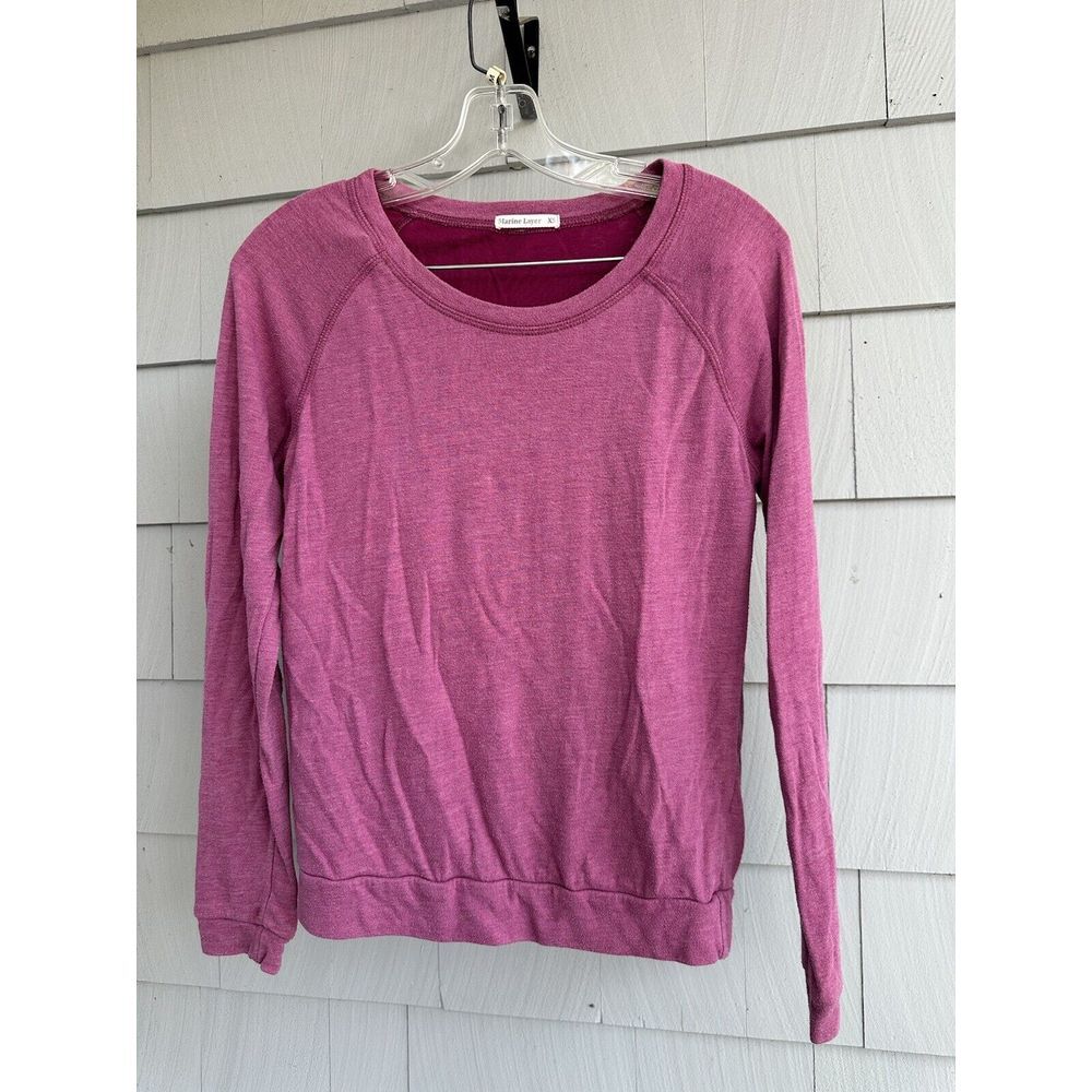 Marine Layer Sweatshirt Womens Extra Small Pink Crew Neck Lightweight XS‎